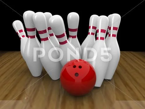 Bowling ball strike Stock Illustrationen