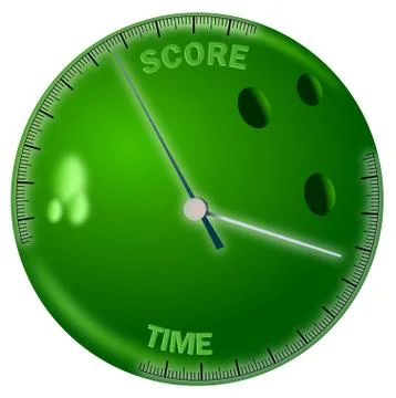 Bowling ball with time and score scales Stock Illustration