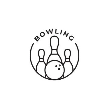 Bowling ball. Vector icon logo template Stock Illustration