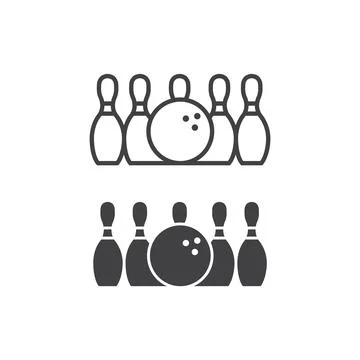 Bowling ball. Vector icon template Stock Illustration