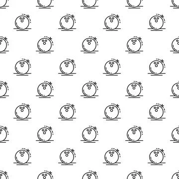 Bowling ball vector outline simple seamless pattern 스톡 일러스트