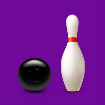 Bowling ball on violet Stock Illustration