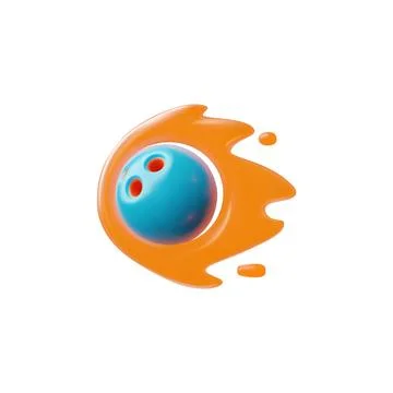 Bowling ball, volumetric 3d vector illustration or icon isolated on white Stock Illustration