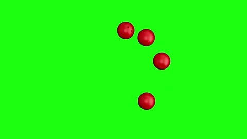 Bowling Balls Loading Spinner, Loop 3D Render Animation on Green Screen Stock Footage 340326232