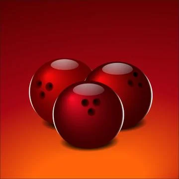 Bowling balls on a red background. Stock Illustration