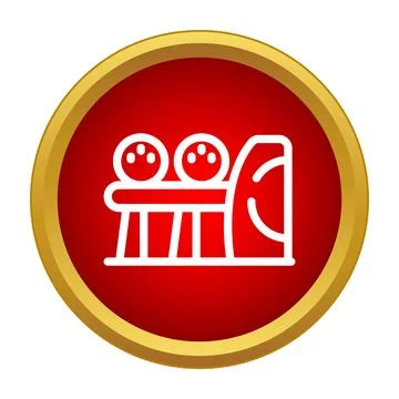 Bowling balls returning icon on red background Stock Illustration