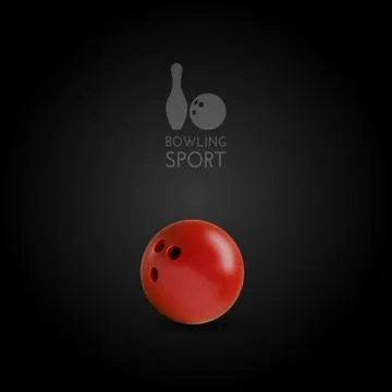 Bowling bowl on the dark background as vector design element 스톡 일러스트