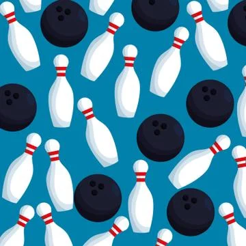 Bowling champions league pattern Illustrazione stock