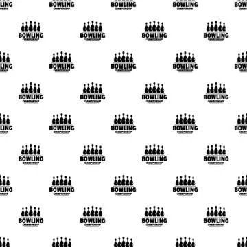 Bowling championship pattern seamless vector Stock Illustration