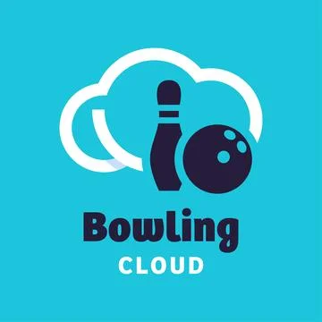 Bowling Cloud Logo Stock Illustration