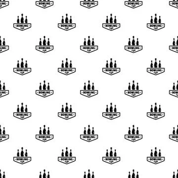 Bowling club pattern seamless vector Stock Illustration