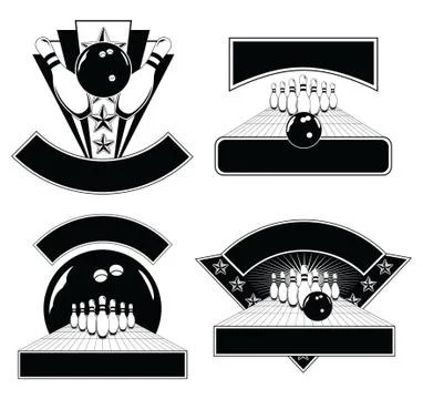 Bowling Design Emblem Templates Illustrazione stock