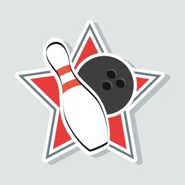 Bowling design over gray background vector illustration Ilustração Stock