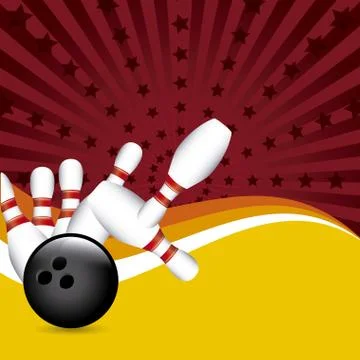 Bowling design over grunge background vector illustration Stockillustratie