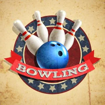 Bowling Emblem Background Stock Illustration