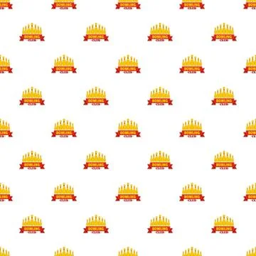 Bowling emblem pattern seamless Stock Illustration