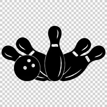 Bowling Equipment With Ball And Five Pins 库存插图