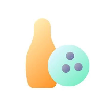 Bowling equipment pixel perfect flat gradient color ui icon Illustrazione stock