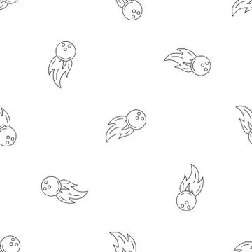 Bowling fire ball pattern seamless vector Stockillustratie