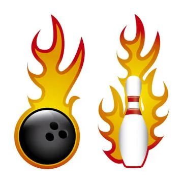 Bowling flames over white background vector illustration Stock Illustration
