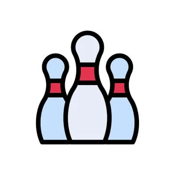 Bowling flat color icon Illustrazione stock
