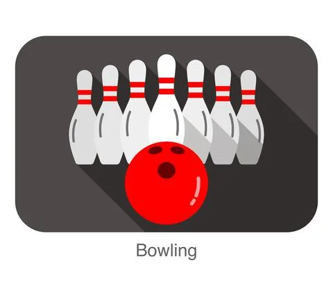 Bowling flat icon design vector illustration Stock Illustration