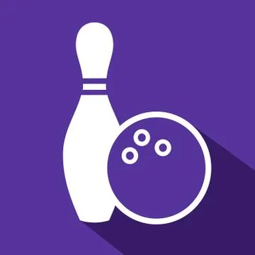 Bowling flat icon Stock Illustration