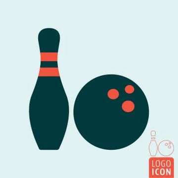 Bowling game icon Stock Illustration