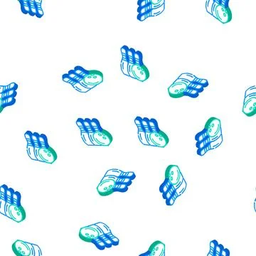 Bowling game isometric icon seamless pattern Stock Illustration