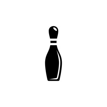 Bowling Game Pin Flat Vector Icon 스톡 일러스트