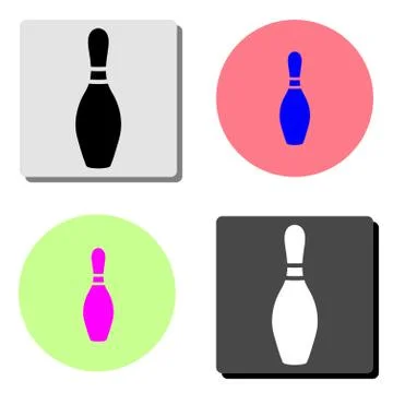 Bowling game Pin. flat vector icon Illustrazione stock