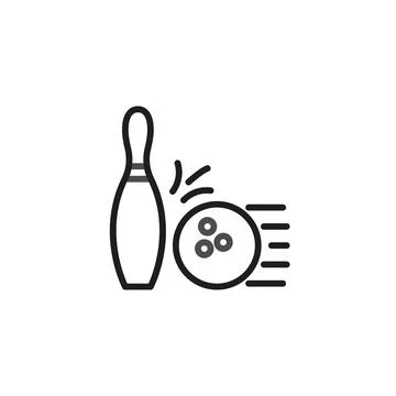 Bowling game strike illustration vector minimal design concept ball hitting.. 스톡 일러스트