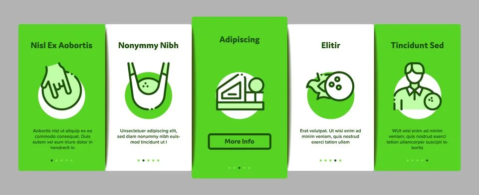 Bowling Game Tools Onboarding Elements Icons Set Vector 스톡 일러스트
