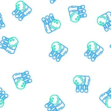 Bowling game vector seamless pattern Stock Illustration