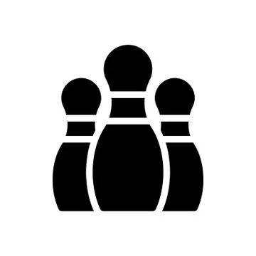 Bowling glyph flat icon Illustrazione stock