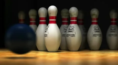 Bowling hit Stock Footage 10771940