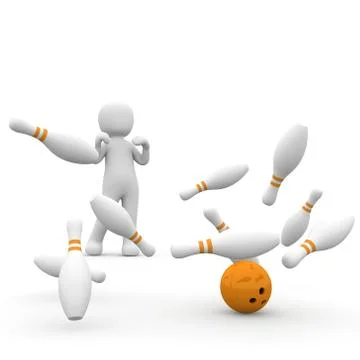 Bowling hit Stock Illustration