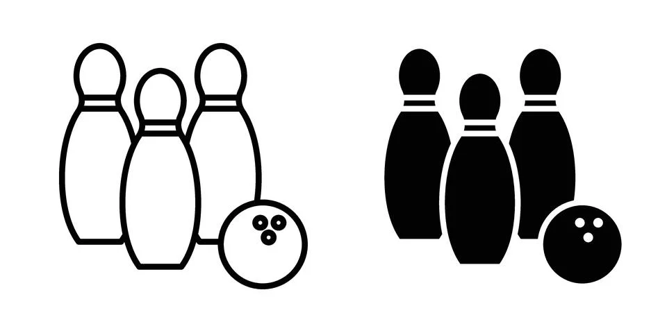 Bowling icon for design projects and web UI Stock Illustration