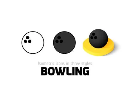 Bowling icon in different style Illustrazione stock