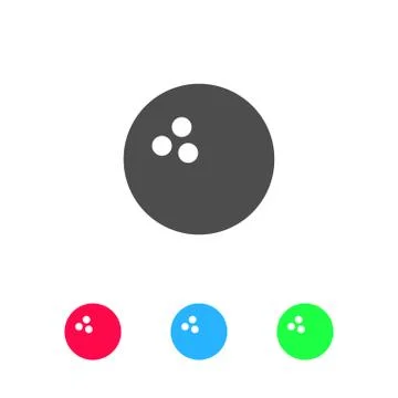 Bowling icon flat. Stock Illustration