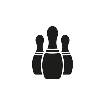 The bowling icon. Game symbol. Flat Stock Illustration