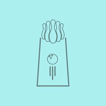 The bowling icon. Game symbol. Flat Vector illustration Stock Illustration
