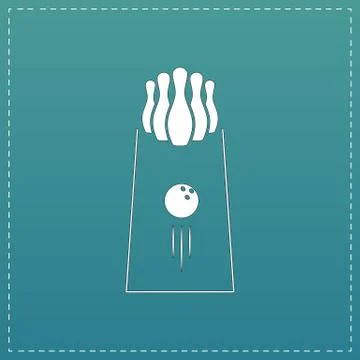 The bowling icon. Game symbol. Flat Vector illustration Stock Illustration