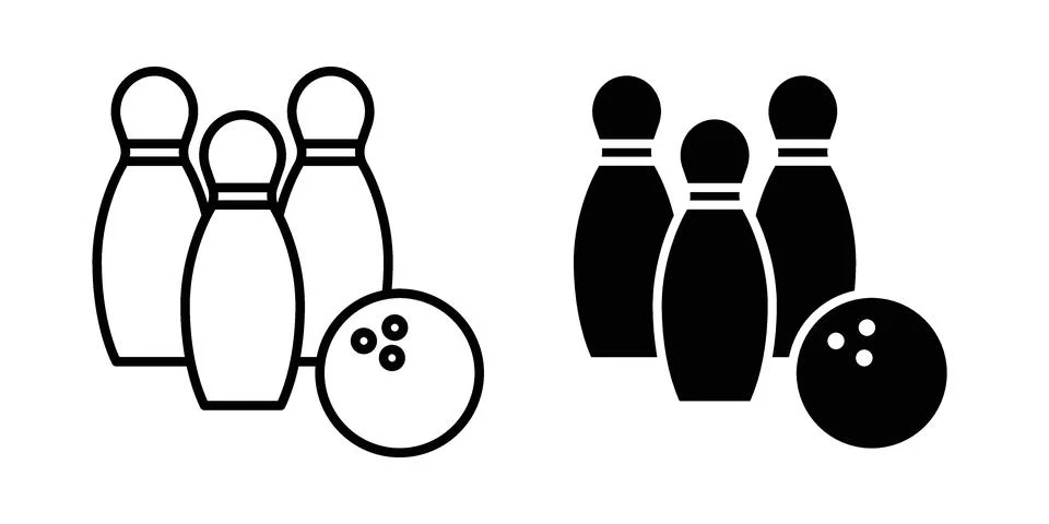 Bowling icon Illustration set. Vector Eps10 for apps Stock Illustration