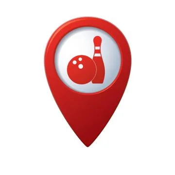 Bowling icon red pointer Stock Illustration