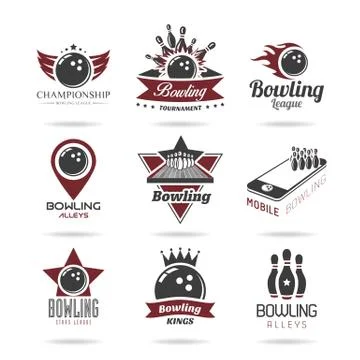 Bowling icon set  Stock Illustration