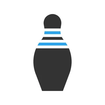 Bowling icon solid blue black colour sport symbol illustration. Illustrazione stock