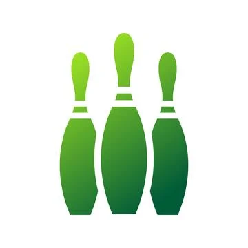 Bowling icon solid gradient green sport symbol illustration. 스톡 일러스트