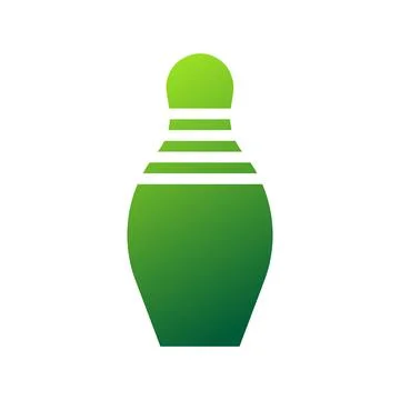 Bowling icon solid gradient green sport symbol illustration. 스톡 일러스트