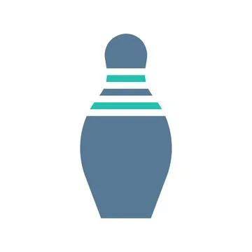 Bowling icon solid green light grey sport symbol illustration. 스톡 일러스트